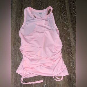 Pink rushed side tank top